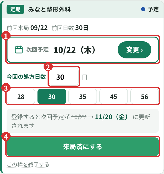 処方枠のカード